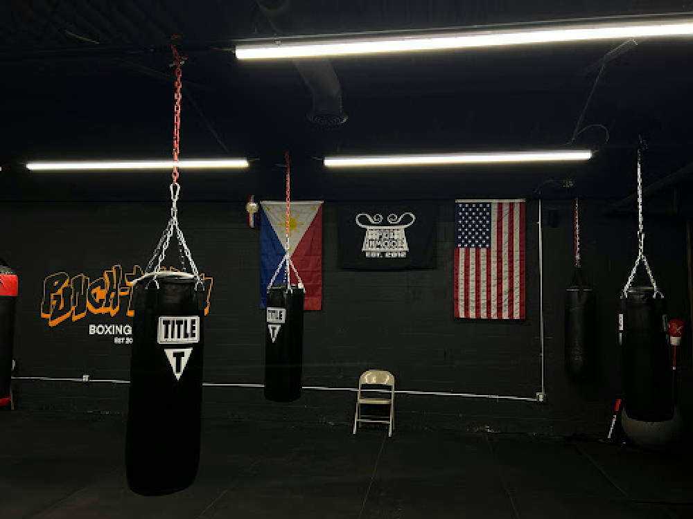 boxers training at the gym