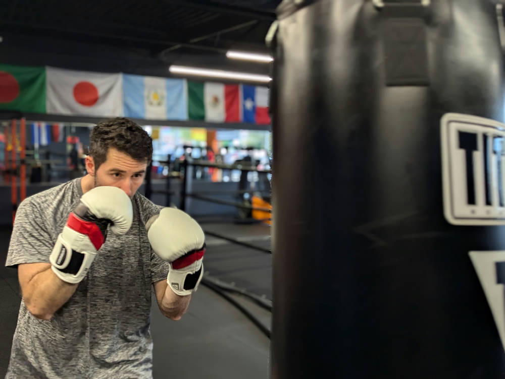 boxers training at the gym
