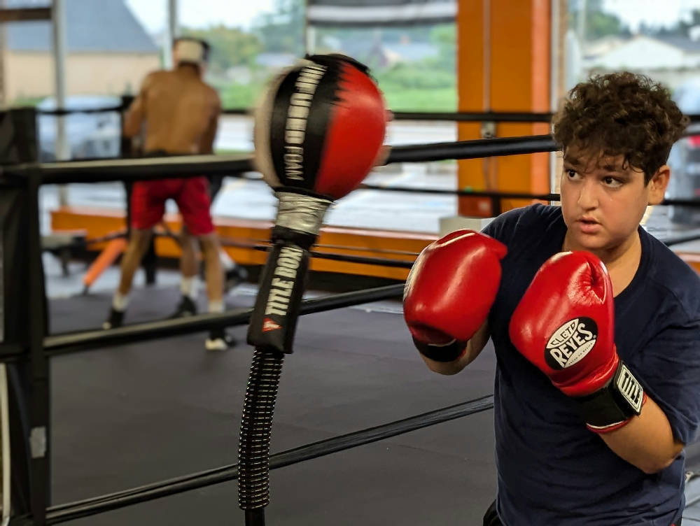 boxers training at the gym